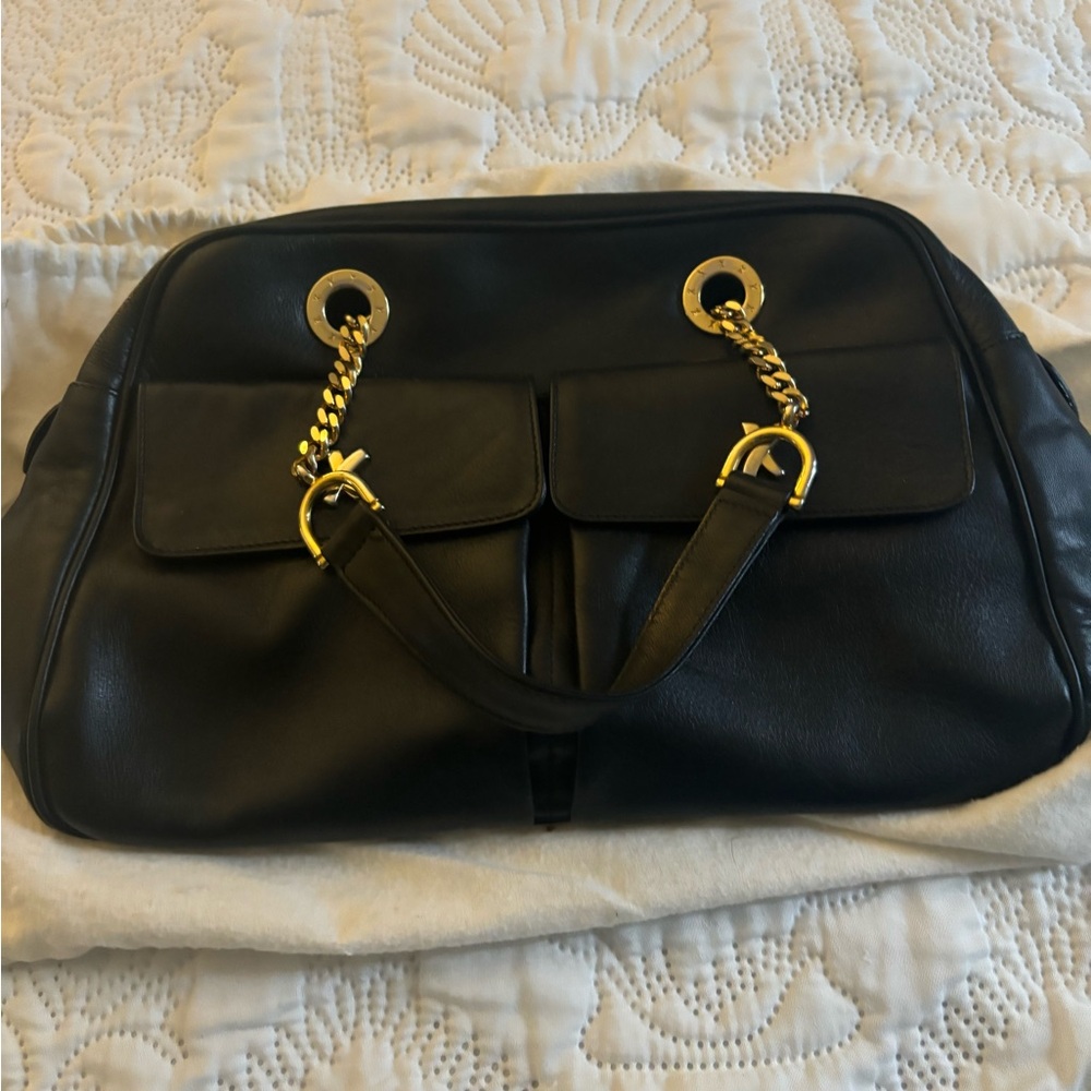 Elegant Black Leather Handbag